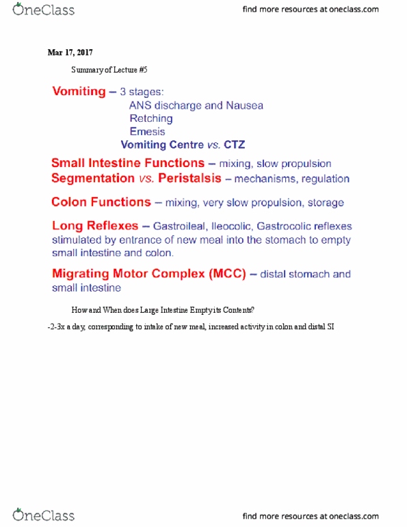 PHGY 210 Lecture Notes - Lecture 28: Motility, Ileum, Mucin thumbnail