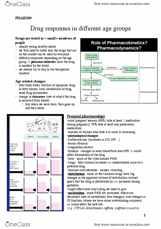 PHAR 300 Lecture Notes - Lecture 9: Phocomelia, Thalidomide, Bioavailability thumbnail