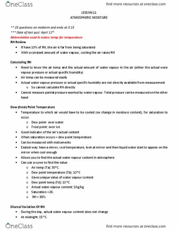 ATOC 181 Lecture Notes - Lecture 11: Radiative Cooling, Hygroscopy, Cloud Condensation Nuclei thumbnail