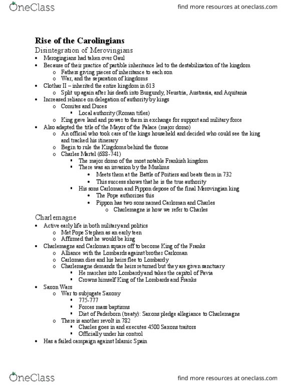 HST 1100 Lecture Notes - Lecture 8: Umayyad Caliphate, Einhard, Centrality thumbnail