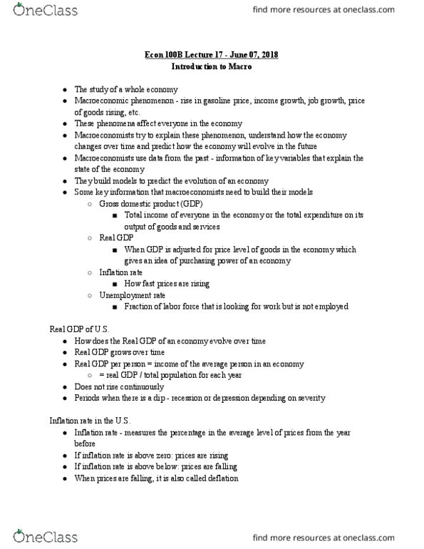 ECON 100B Lecture Notes - Lecture 17: Market Clearing, Equation, Budget Constraint thumbnail