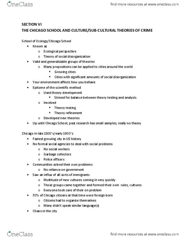 CRIM 300W Lecture Notes - Social Disorganization Theory, West Vancouver, Urban Sprawl thumbnail