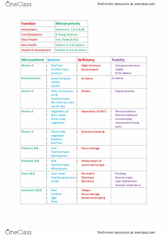 CAM101 Lecture Notes - Lecture 3: B Vitamins, Blurred Vision, Cobalamin thumbnail