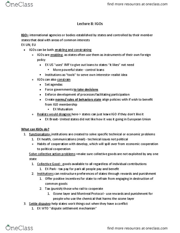 POL 3 Lecture Notes - Lecture 8: Kyoto Protocol, Multilateralism, Human Rights Watch thumbnail