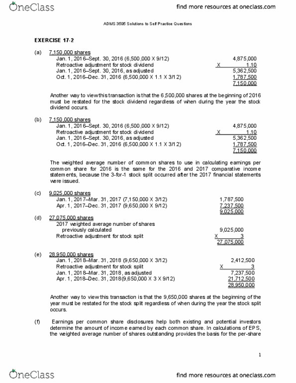 ADMS 3595 Lecture Notes - Lecture 4: Net Income, Earnings Per Share, Treasury Stock thumbnail