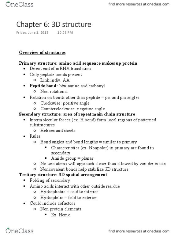 BCHM-3050 Lecture Notes - Lecture 9: Triosephosphate Isomerase, 310 Helix, Alphabeta thumbnail