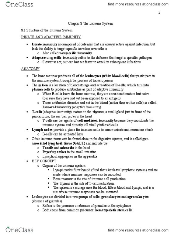 BIOL 22000 Lecture Notes - Lecture 8: Immunoglobulin Therapy, Intracellular Parasite, Subclavian Vein thumbnail