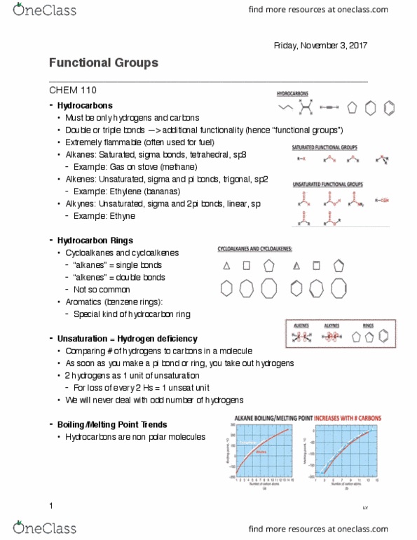 CHEM 110 Lecture Notes - Lecture 25: Pi Bond, Acetylene, Benzene thumbnail