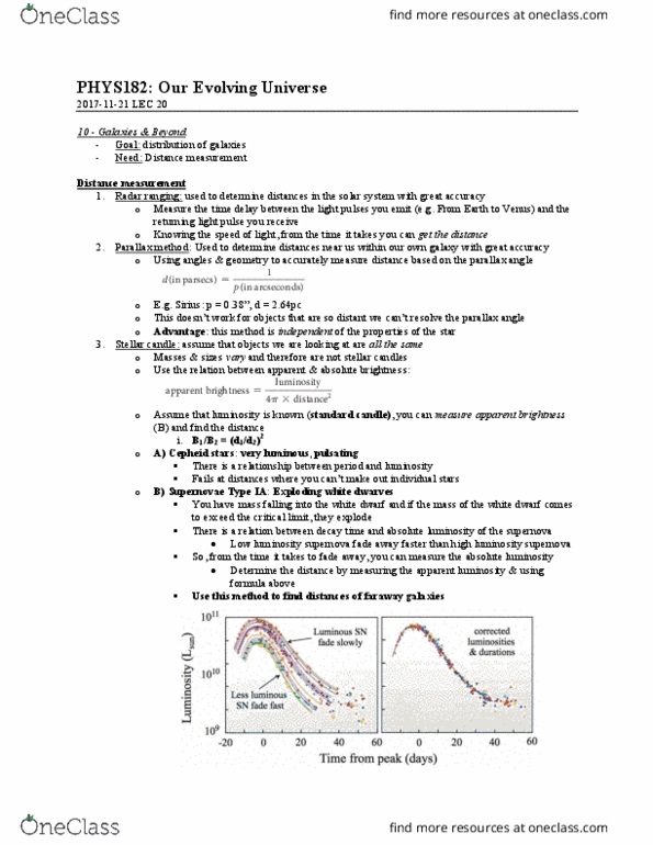 PHYS 182 Lecture Notes - Lecture 20: Redshift Survey, Dark Matter, Peculiar Velocity thumbnail
