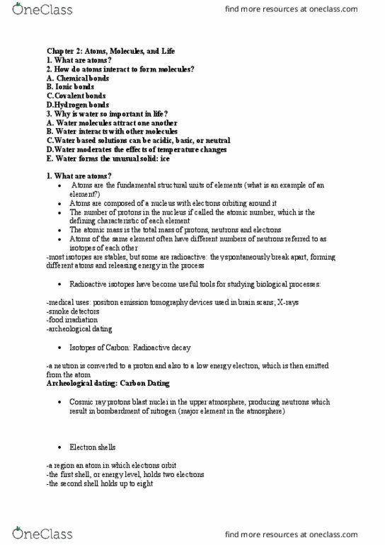 BIO 143 Lecture Notes - Lecture 2: Hydrophile, Surface Tension, Heat Capacity thumbnail