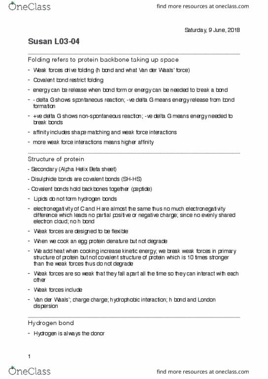 BIOC2000 Lecture Notes - Lecture 3: Lipid Bilayer, Beta Sheet, Micelle thumbnail