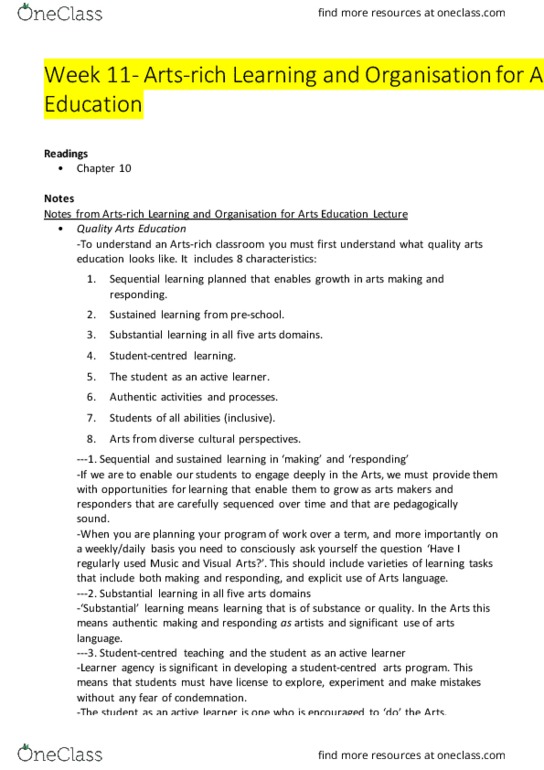 ESH130 Lecture Notes - Lecture 11: Australian Curriculum, Divergent Thinking, E-Selectin thumbnail