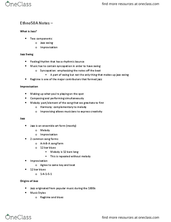 ETHNOMUS 50A Lecture Notes - Lecture 1: C Melody Saxophone, Frankie Trumbauer, Paul Whiteman thumbnail