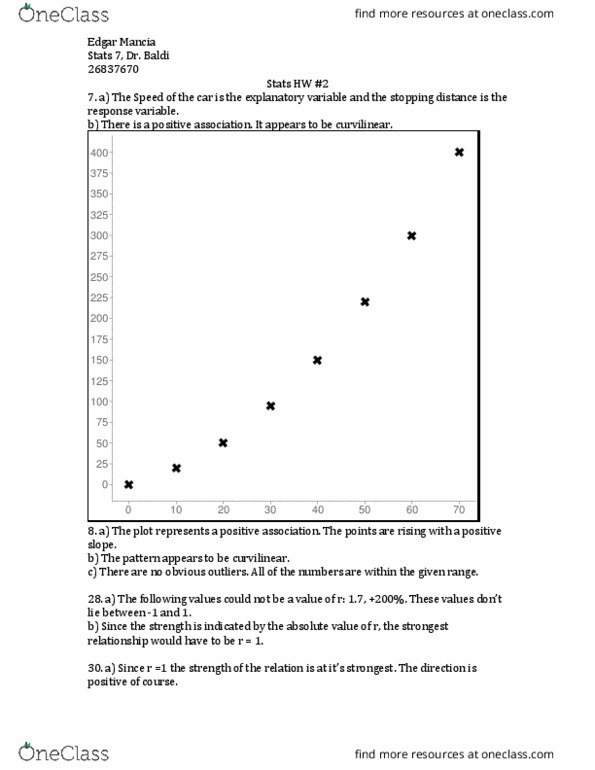 STATS 7 Lecture Notes - Lecture 2: Dependent And Independent Variables, Scatter Plot, The Intercept thumbnail