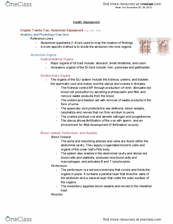 NURS 1660 Lecture Notes - Lecture 10: Bowel Resection, Coronary Artery Disease, Coeliac Disease thumbnail