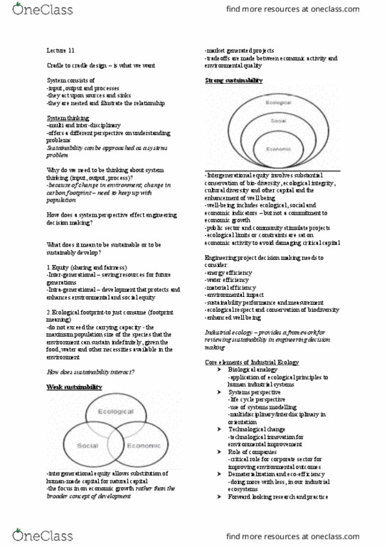 ENEN2000 Lecture Notes - Lecture 12: Triple Bottom Line, Life-Cycle Assessment, Intergenerational Equity thumbnail