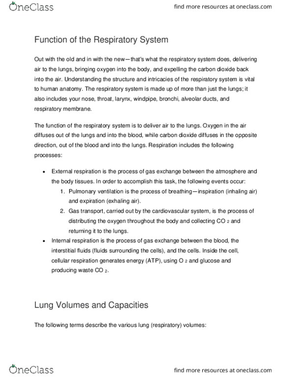 BSC 215 Lecture Notes - Lecture 49: Lung Volumes, Functional Residual Capacity, Cellular Respiration thumbnail