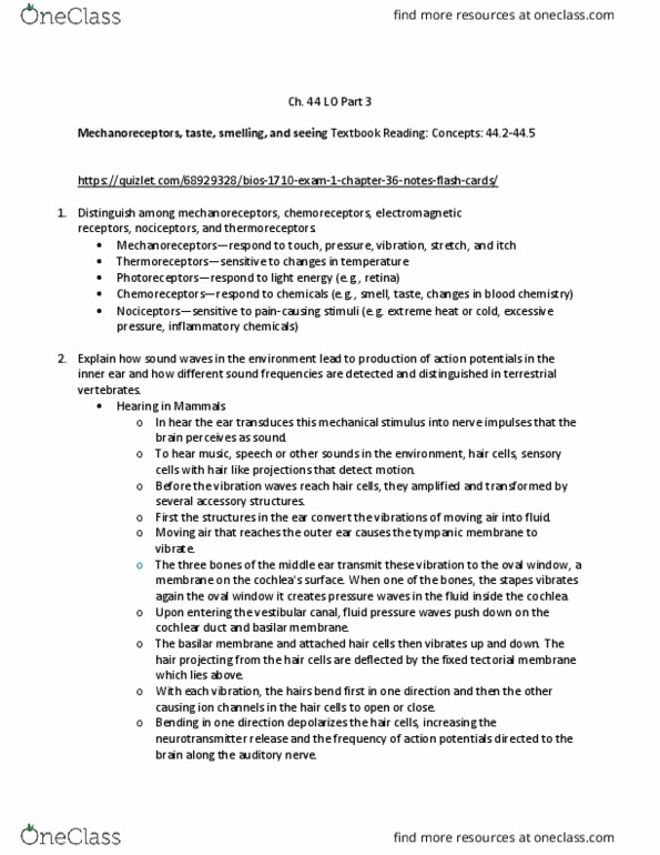 BIOL 1082 Lecture Notes - Lecture 36: Basilar Membrane, Oval Window, Tectorial Membrane thumbnail