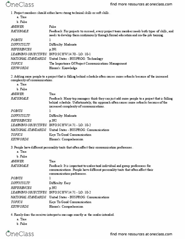 ITM 750 Lecture Notes - Lecture 10: Project Plan, Work Breakdown Structure, Channel (Communications) thumbnail