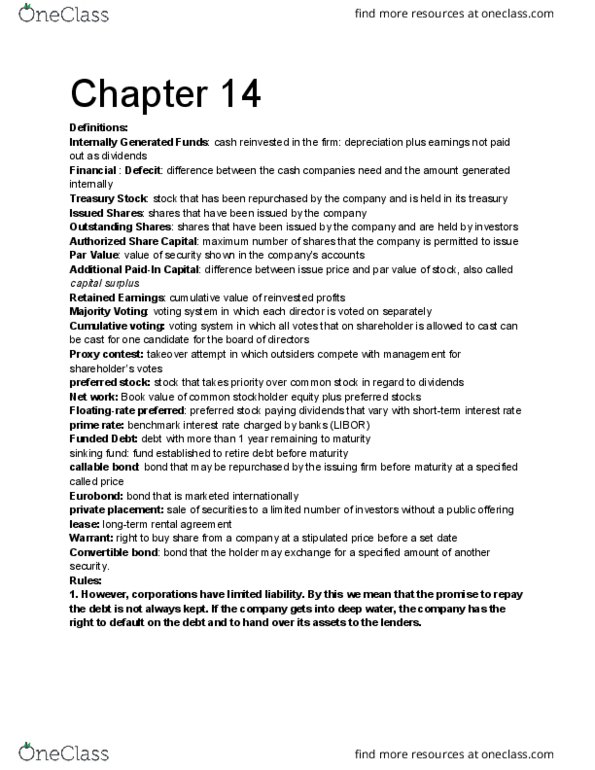 MFIN1021 Chapter Notes - Chapter 14: Callable Bond, Cumulative Voting, Sinking Fund thumbnail