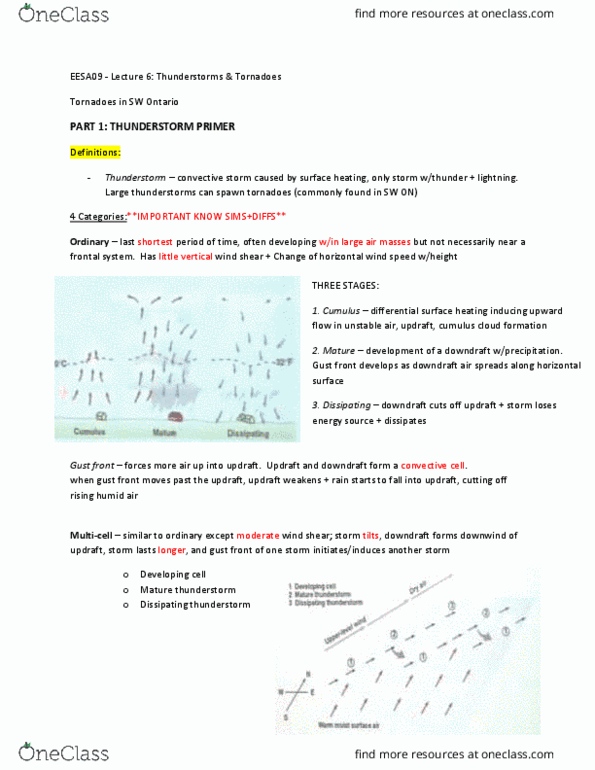 EESA09H3 Lecture Notes - Lecture 6: Outflow Boundary, Cumulus Cloud, Wind Shear thumbnail
