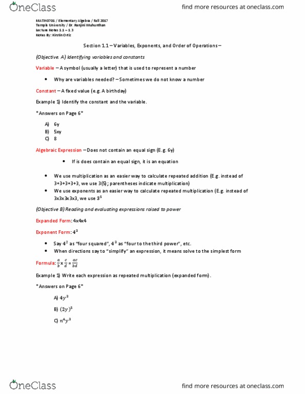 MATH 0701 Lecture Notes - Lecture 1: Rubik'S Revenge, Objective-C, Parallelogram thumbnail