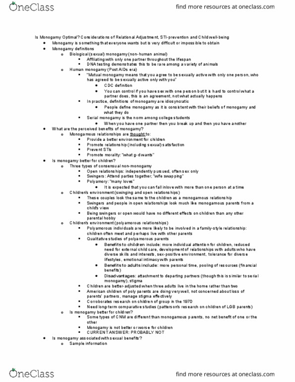 PSYCH 225 Lecture Notes - Lecture 9: Monogamy, Polyamory, Craigslist thumbnail