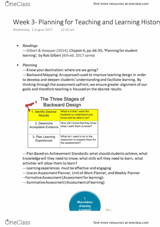 ESH260 Lecture 3: Week 3- Planning for Teaching and Learning History thumbnail