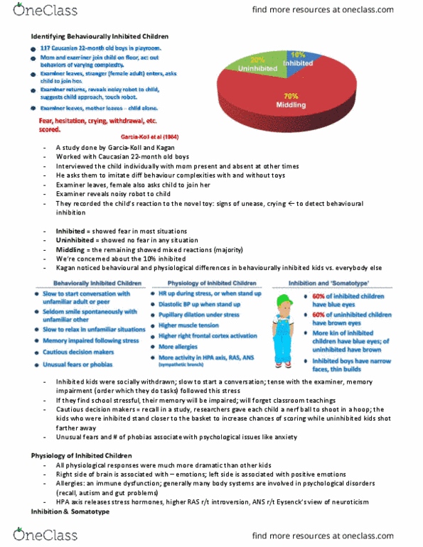 PSYCH 2B03 Lecture Notes - Lecture 11: Somatotype And Constitutional Psychology, Extraversion And Introversion, Impulsivity thumbnail