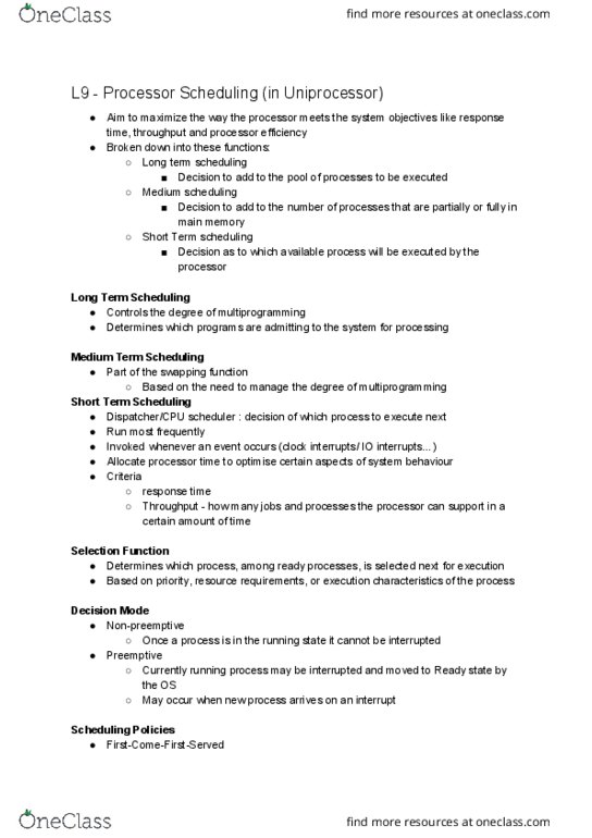 FIT2070 Lecture Notes - Lecture 9: Computer Multitasking, Transaction Processing System thumbnail