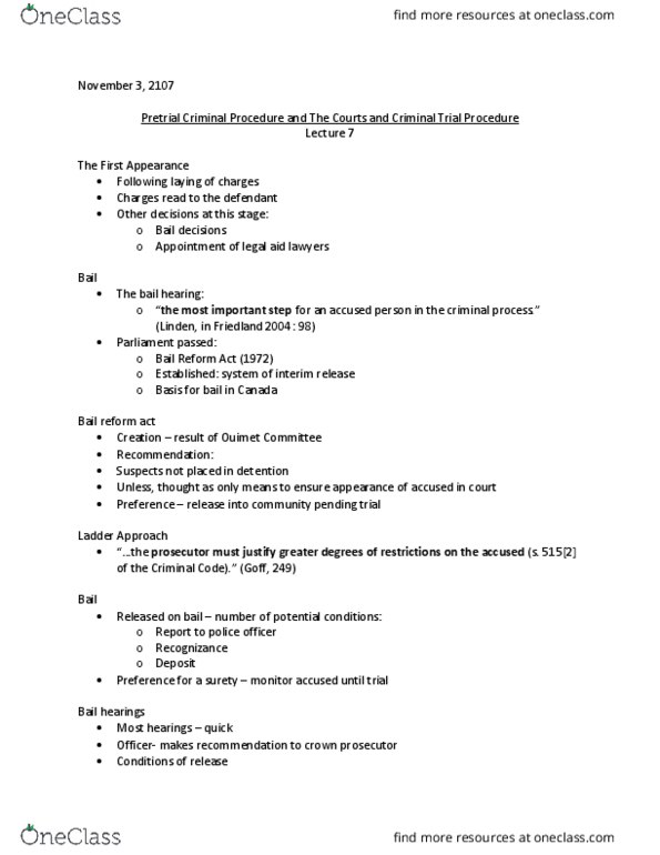 CRMN 1000U Lecture Notes - Lecture 7: Legal Aid, Pro Bono, Centralisation thumbnail