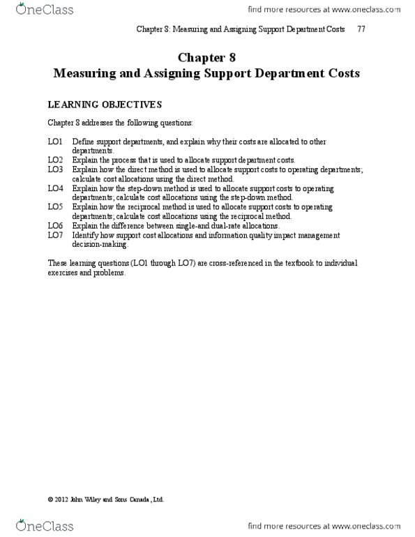 SOC 506 Chapter Notes -Fixed Cost, Variable Cost, Cost Accounting thumbnail