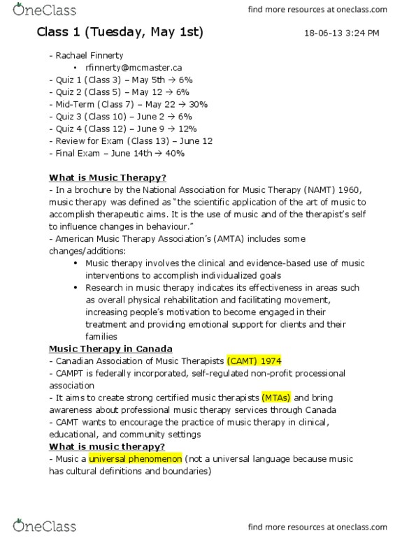 MUSIC 2MT3 Lecture Notes - Lecture 1: Music Therapy, Tallac Records, Intellectual Disability thumbnail