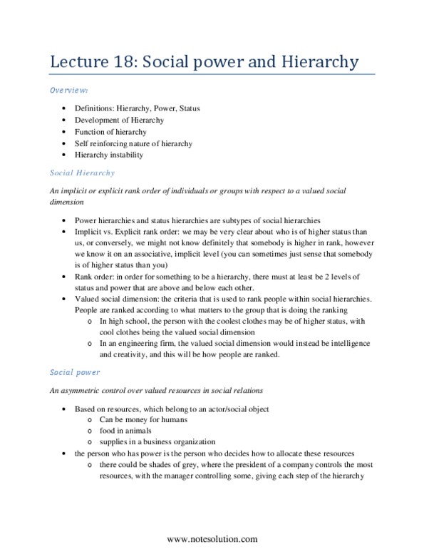 PSYB10H3 Lecture Notes - Bonobo, Social Dominance Orientation thumbnail