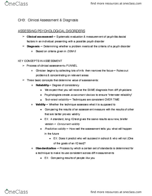 PSYCH 270 Chapter Notes - Chapter 3: Inter-Rater Reliability, Concurrent Validity, Predictive Validity thumbnail