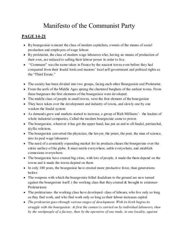 POL101Y1 Chapter : Manifesto of the communist Party - Reading Notes thumbnail