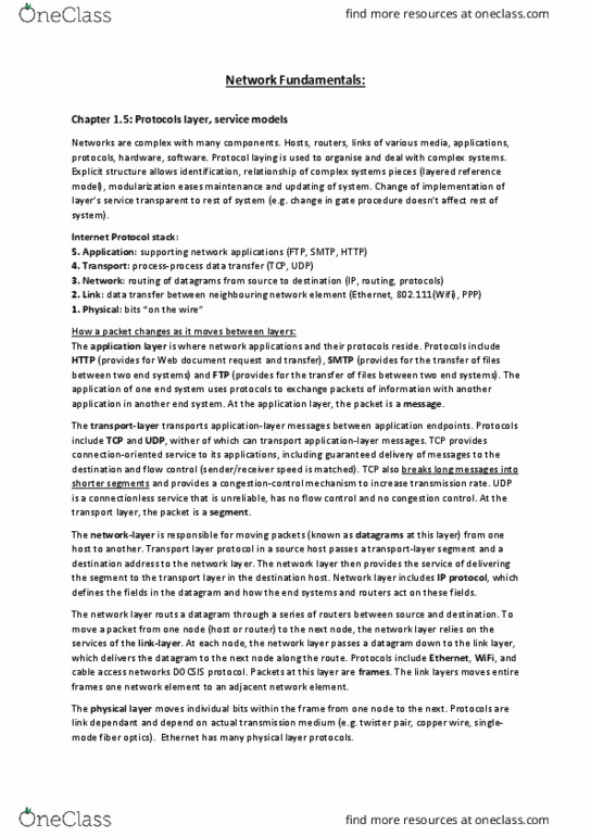 41902 Lecture Notes - Lecture 3: Single-Mode Optical Fiber, Network Layer, Transport Layer thumbnail