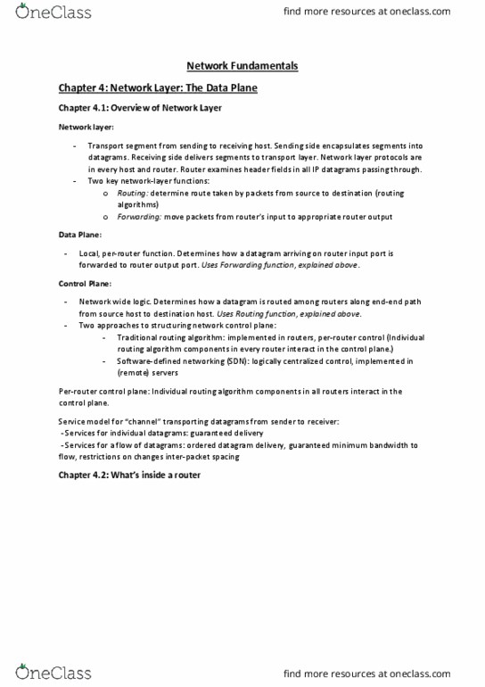 41902 Chapter Notes - Chapter 4-1: Network Layer, Multiprocessing, Fair Queuing thumbnail