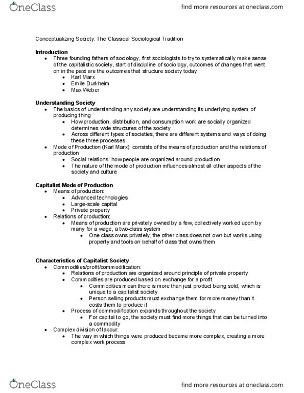 SOCI 1001H Lecture Notes - Lecture 5: Complex Number, Traditional Authority, Anomie thumbnail