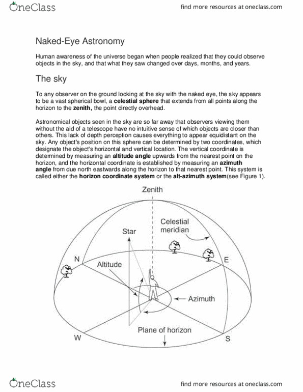 AY 101 Lecture Notes - Lecture 8: Equatorial Coordinate System, Celestial Sphere, Celestial Equator thumbnail
