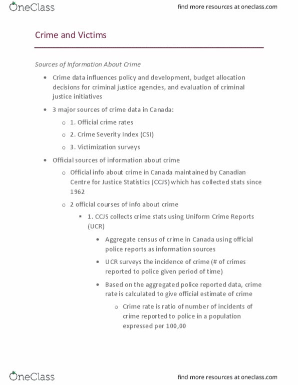 CC102 Lecture Notes - Lecture 3: Uniform Crime Reports, Sextortion, General Social Survey thumbnail