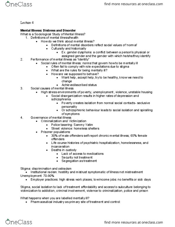 SOCI 1002H Lecture Notes - Lecture 4: Gender Dysphoria, Substance Dependence, Pharmaceutical Industry thumbnail