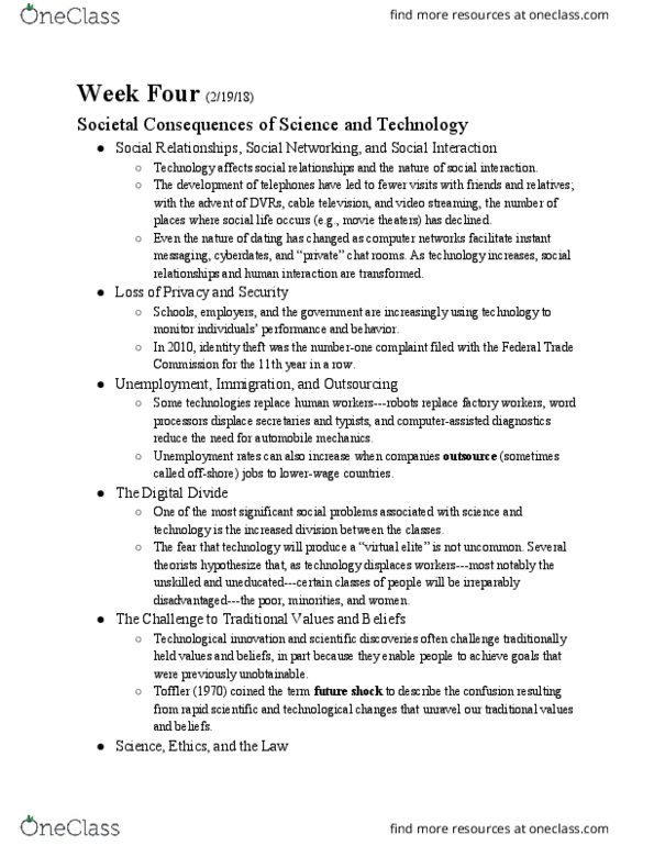EST 201 Lecture Notes - Lecture 4: Digital Divide, Outsourcing thumbnail