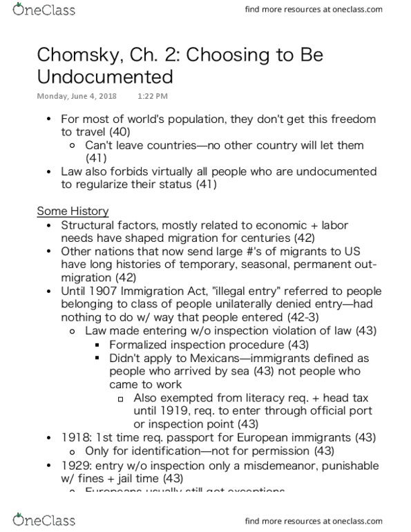 HISTORY 144G Chapter 2: Chomsky, Choosing to Be Undocumented thumbnail