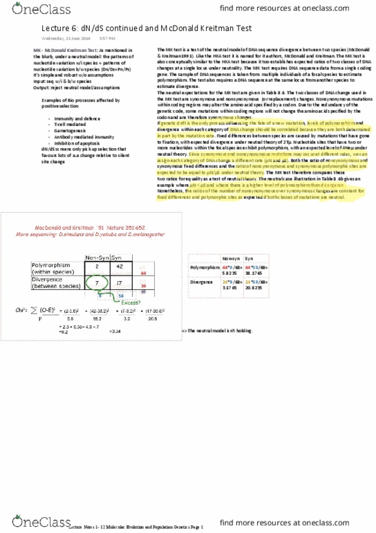 GENE30001 Lecture Notes - Lecture 6: Mutation Rate, Genetic Drift, Gametogenesis thumbnail