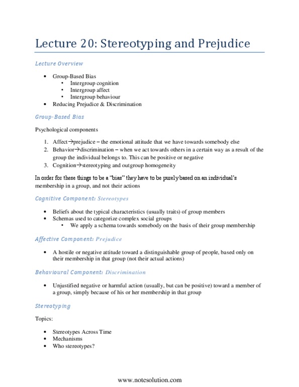 PSYB10H3 Lecture Notes - Social Perception, Henry Louis Gates Jr., Real Change thumbnail