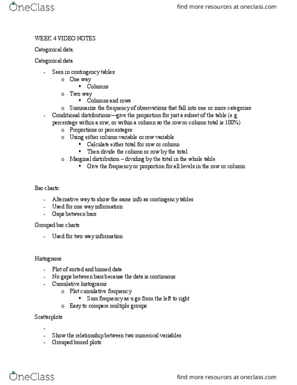 PSYC 202 Chapter Notes - Chapter 4: Bar Chart, Pie Chart, Contingency Table thumbnail