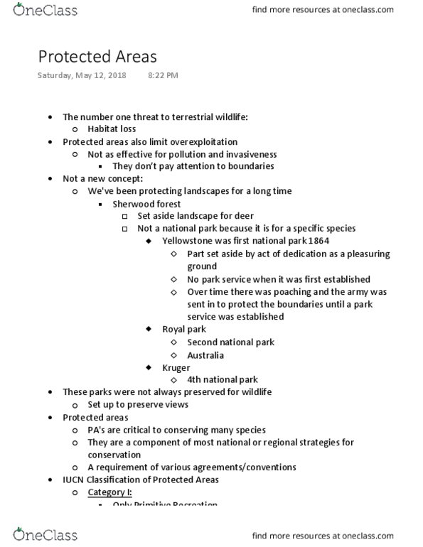 ENWC201 Lecture 17: Protected Areas thumbnail