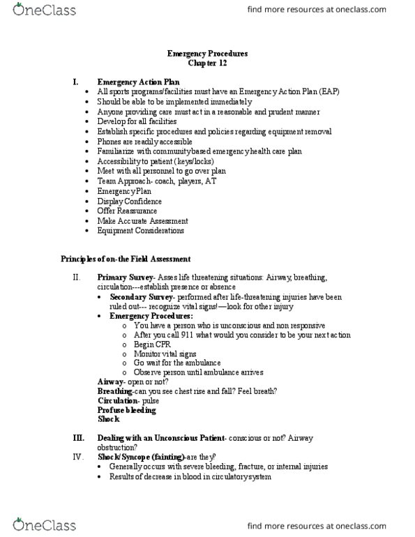 ATH 1061 Lecture Notes - Lecture 12: Fecal Incontinence, Airway Obstruction, Urinary Retention thumbnail