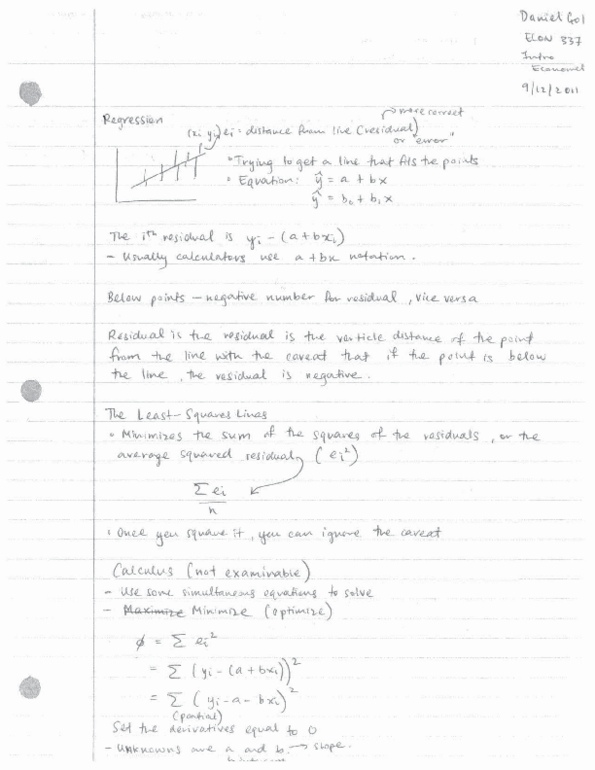 ECON 337 Lecture Notes - Negative Number, Design Matrix, Transpose thumbnail